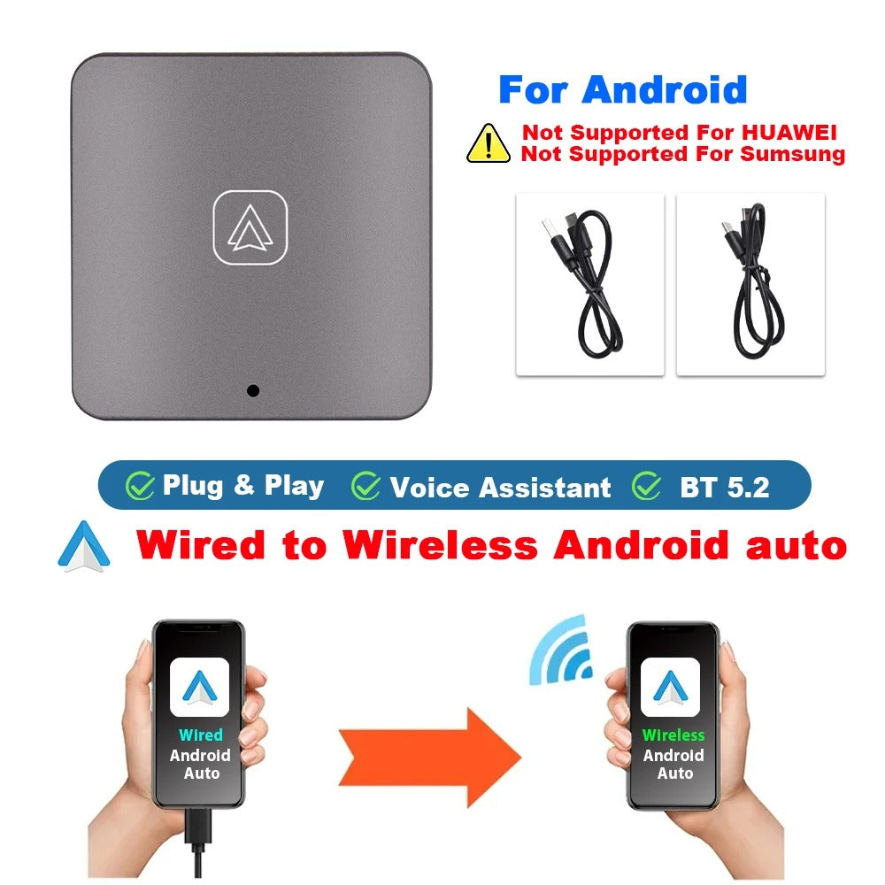 Podofo A3412 - CarPlay Dongle Android Auto Ai Box Wireless Auto Adapte –  EzDABble